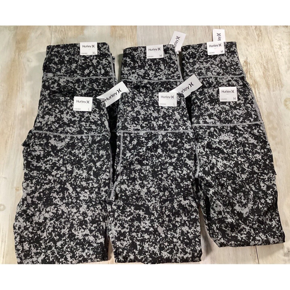 NEW Women's  Black /Gray‎ Reversible Hurley Leggings size Med(3), Lg(2), XL(1)